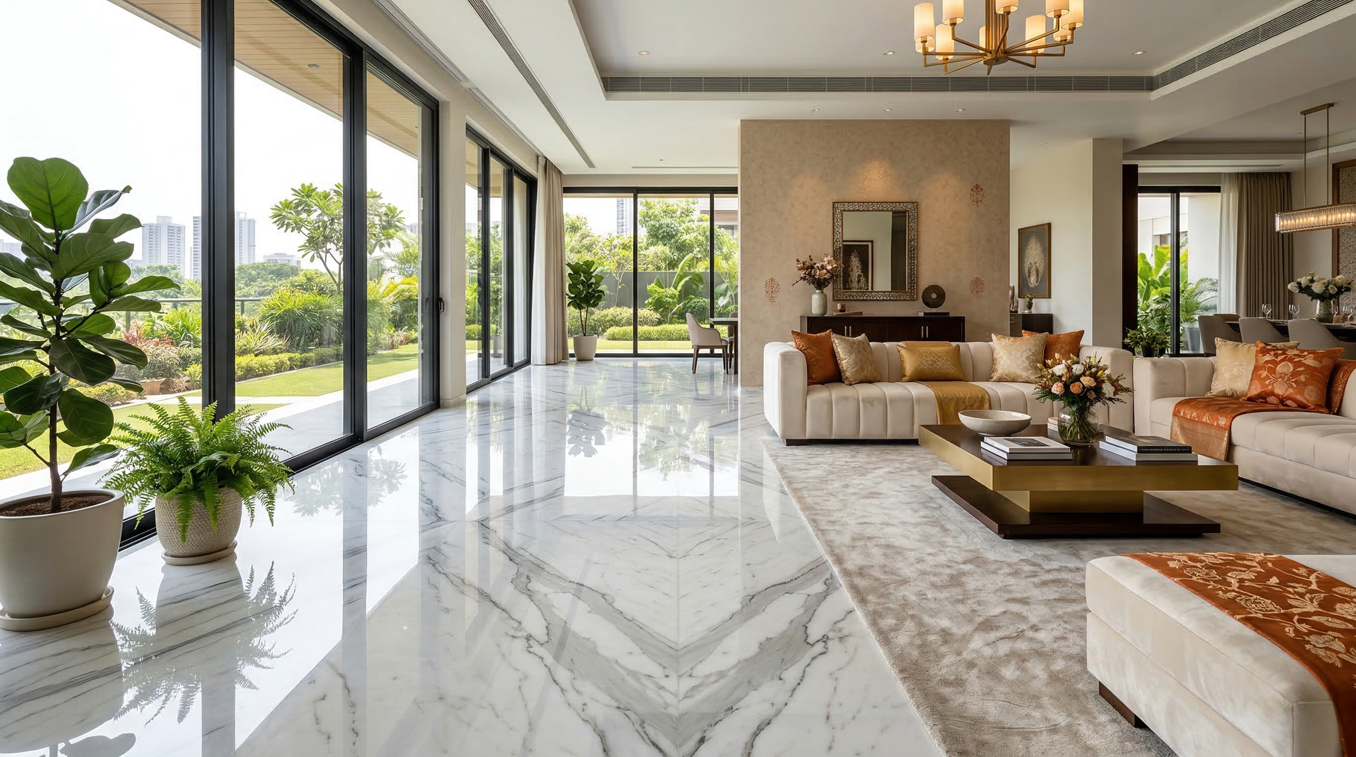 Marble flooring