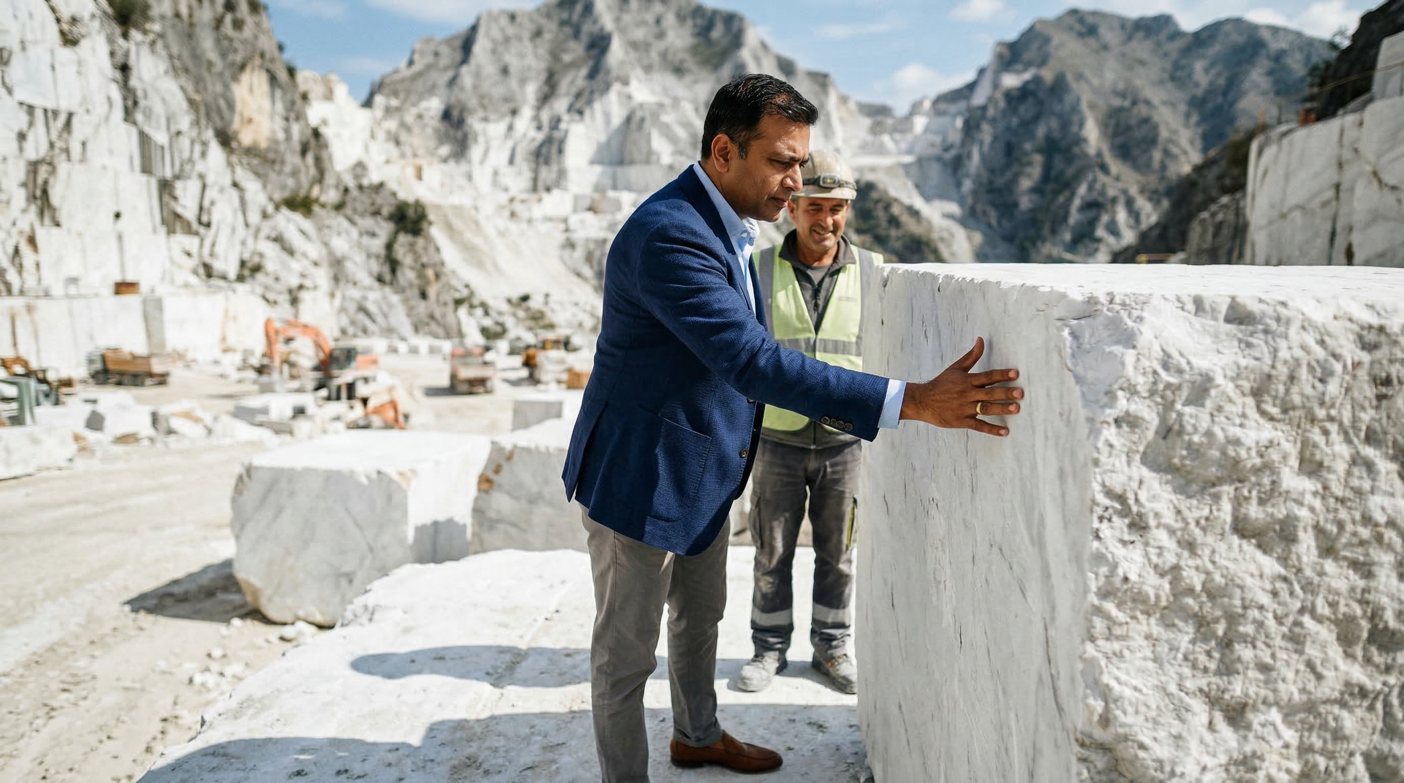 Hand selection at Carrara quarry